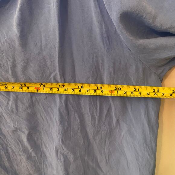 Lilly Pulitzer Blue Elsa 100% Silk Peasant Blouse Minimalist Women's size XL - Picture 7 of 10